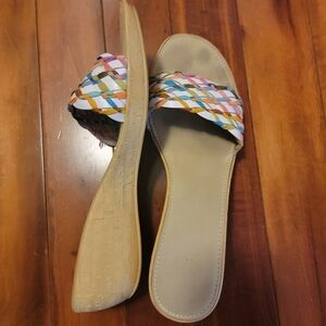 Italian Shoemakers Multicolor Woven Sandals